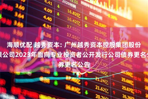 海顺优配 越秀资本: 广州越秀资本控股集团股份有限公司2023年面向专业投资者公开发行公司债券更名公告